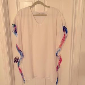 White Marie Oliver fringe dress, size XXS.